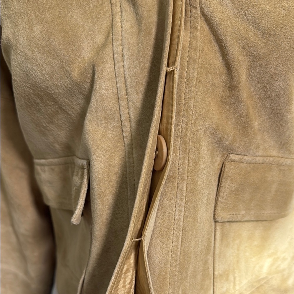 SPIEGEL WOMEN'S TAN LEATHER SUEDE JACKET SIZE 10 - Picture 11 of 13